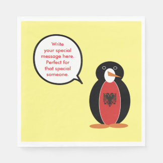 Personalised Ms. Penguin Albania Party Paper Napkin