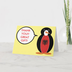 Personalised Ms. Penguin Albania Thank You Card