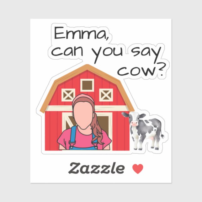 Personalised Ms. Rachel Cow Sticker!  (Sheet)