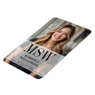 Personalised MSW Master of Social Work Graduation Magnet