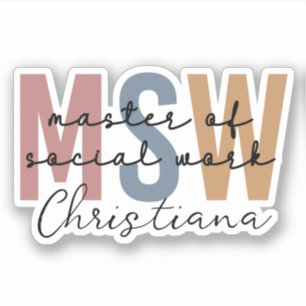 Personalised MSW Master of Social Work Retro