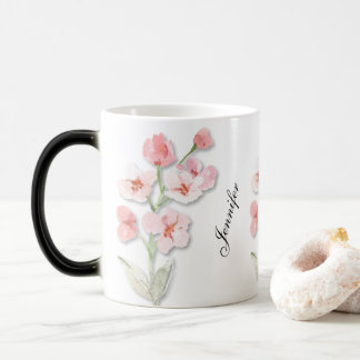 Personalised Mug, Custom Name Mug, Flowers Mug