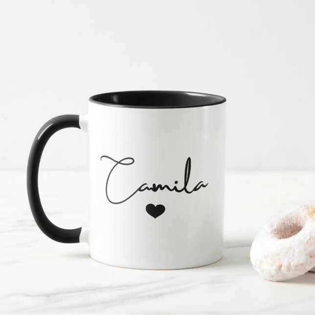 Personalised Mug, Custom Name Mug, Name Mug Person (With Donut)