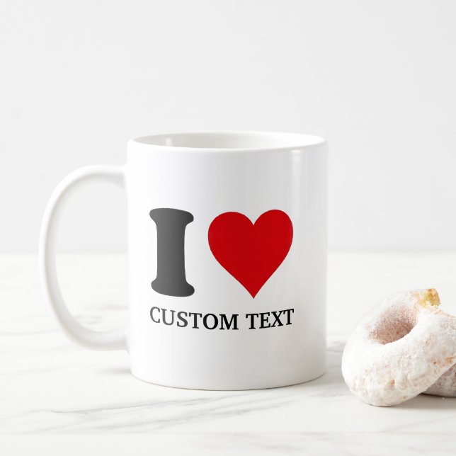 Personalised Mug I Love Custom Mug, Custom Name  (With Donut)