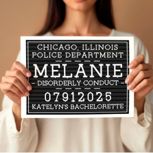 Personalised Mug Shot Signs, Birthday Party Poster