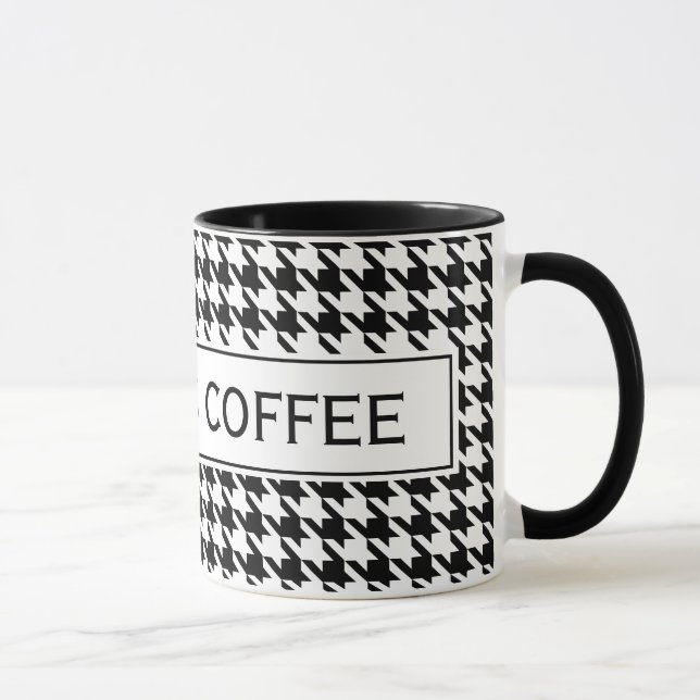Personalised mug with cute houndstooth pattern (Right)