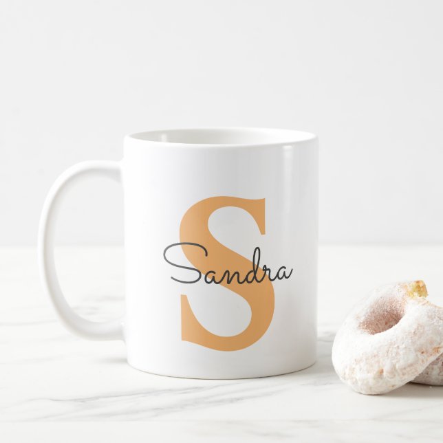 Personalised Mug with Name and Initial (With Donut)