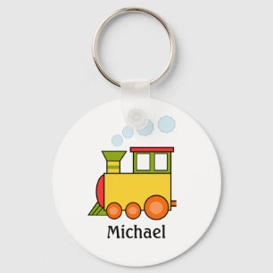 Personalised Multi Coloured Train Key Ring