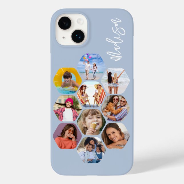 Personalised Multi Photo Collage Name Case-Mate iPhone Case (Back)