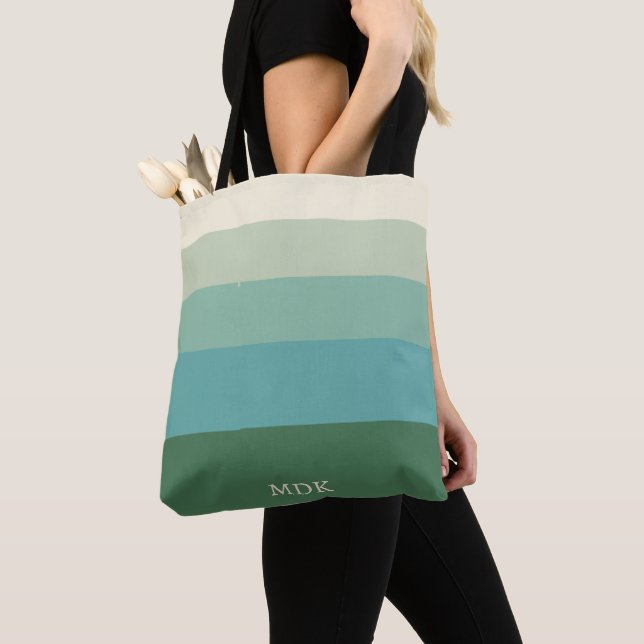 Personalised Multicolor 5 Stripes Tote Bag (Close Up)