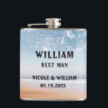 Personalised Multicolor Beach Scene Hip Flask<br><div class="desc">Personalised Multicolor Beach Scene Flask</div>