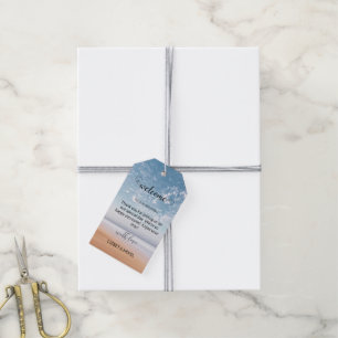 Personalised Multicolor Beach Scene Welcome Gift Tags