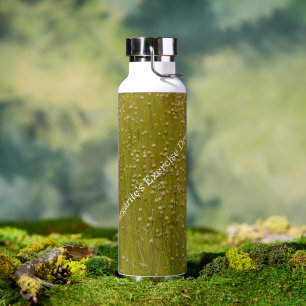 Personalised Multicolor Green Florals Water Bottle