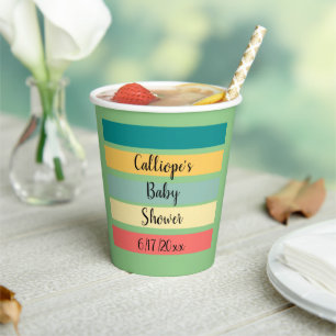 Personalised Multicolor Let's Get Beachy Paper Cups