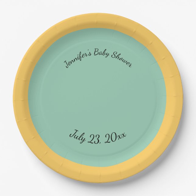 Personalised Multicolor Let's Get Beachy Paper Plate (Front)