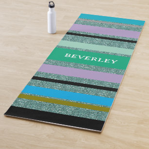 Personalised Multicolor Stripes Yoga Mat