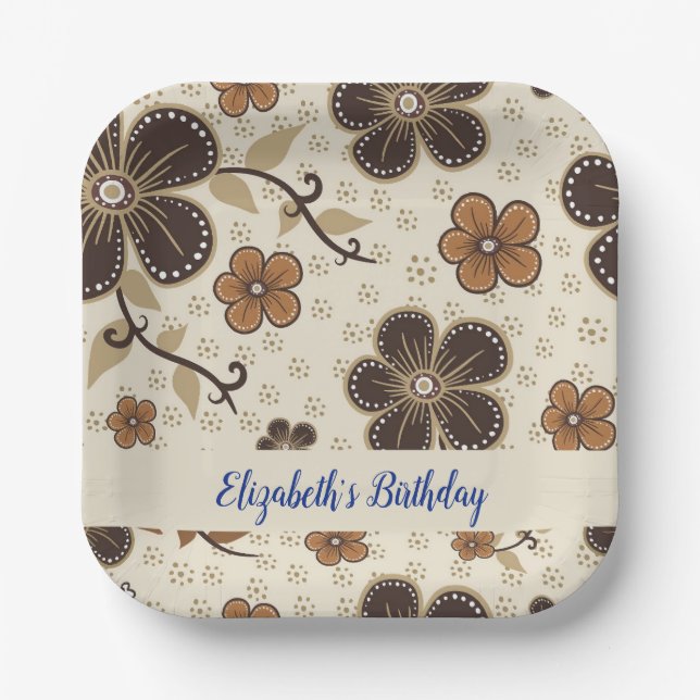 Personalised Multicolored Birthday Paper Plate (Front)