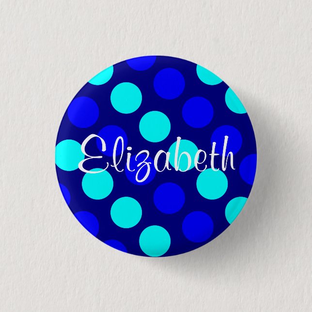 Personalised Multicolored Blue Dots 3 Cm Round Badge (Front)