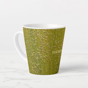 Personalised Multicolored Green Florals Latte Mug