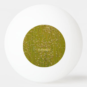 Personalised Multicolored Green Florals Ping Pong Ball