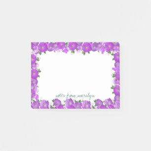 Personalised Multicolored Purple Florals Post-it Notes