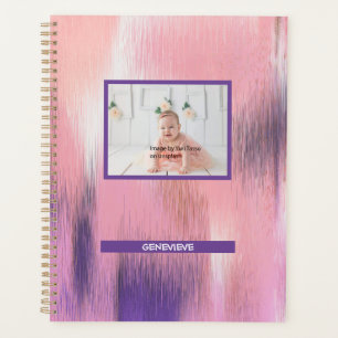 Personalised Multicolored Purple Waves Planner