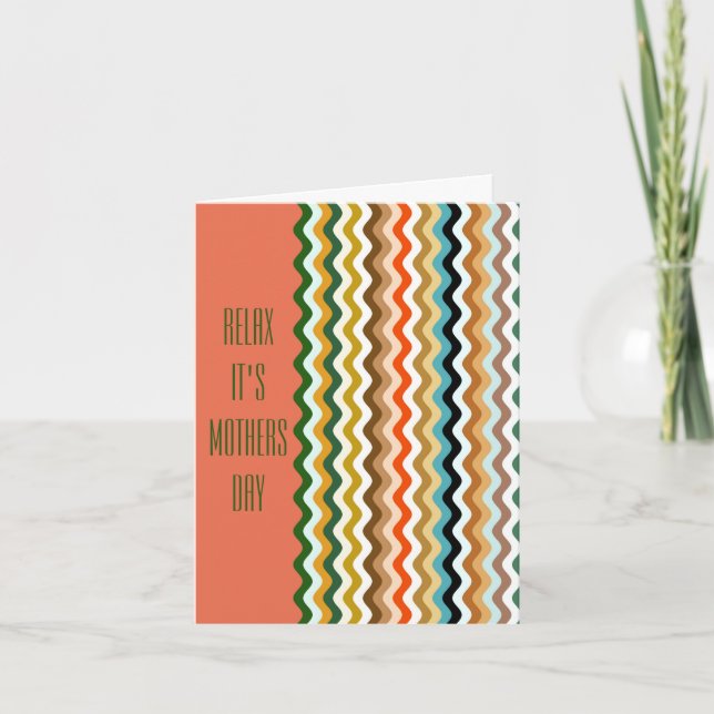 Personalised Multicolored Wavy Zigzag Pattern Card (Front)