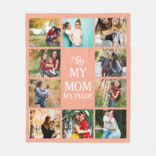 Personalised Mum 10 Photo Mum Pride Gifts Kids Fleece Blanket