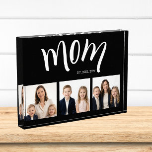 Personalised Mum 3 Photo Collage Acrylic  Block