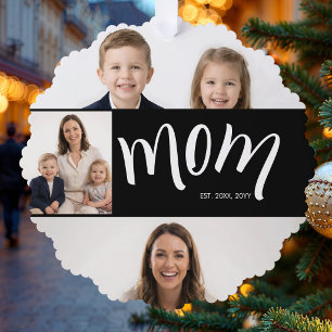 Personalised Mum 4 Photo Collage Kids  Tree Decoration Card