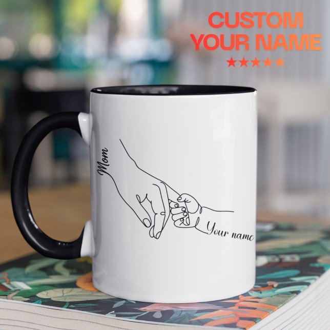 Personalised Mum and Child Line Art Mug (Creator Uploaded)
