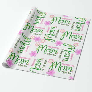 Personalised "Mum" Birthday or Mother's Day Wrapping Paper