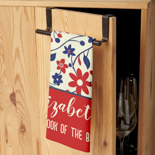 Personalised Mum Cook Kitchen Set Tea Towel (Thirds Fold)