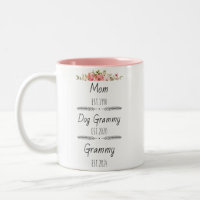 Personalised Mum Dog Grammy Est Custom Year