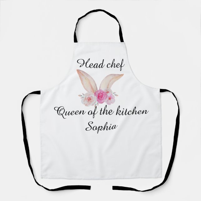 Personalised mum easter bunny headachef apron (Front)