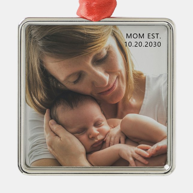 Personalised Mum Established Metal Tree Decoration (Front)
