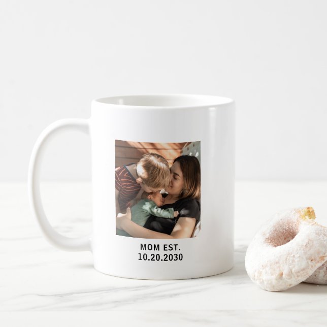 Personalised Mum Established Photo Coffee Mug (With Donut)