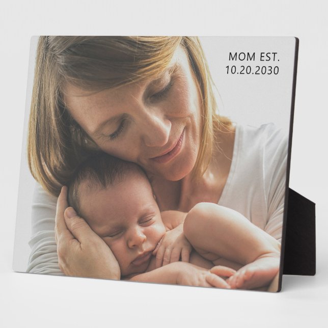 Personalised Mum Established Photo Plaque (Side)