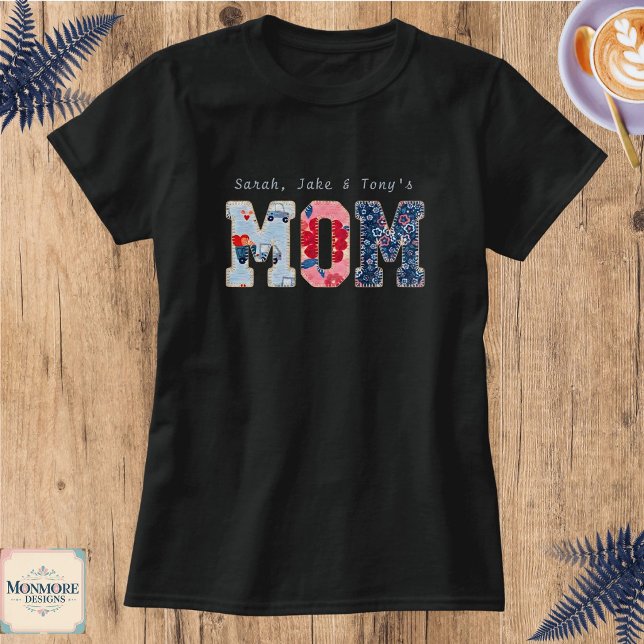 Personalised Mum Faux Patchwork T-Shirt (Creator Uploaded)