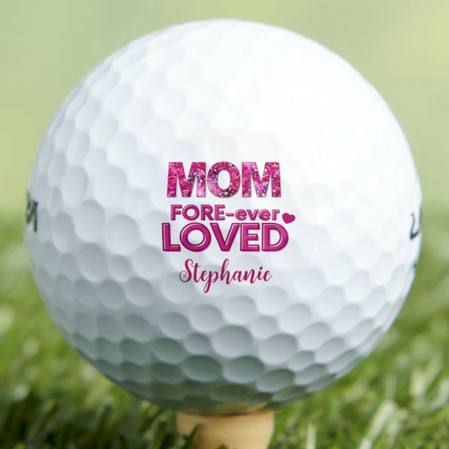 Personalised Mum Gift – Pink FORE-ever Loved Golf Balls (Creator Uploaded)