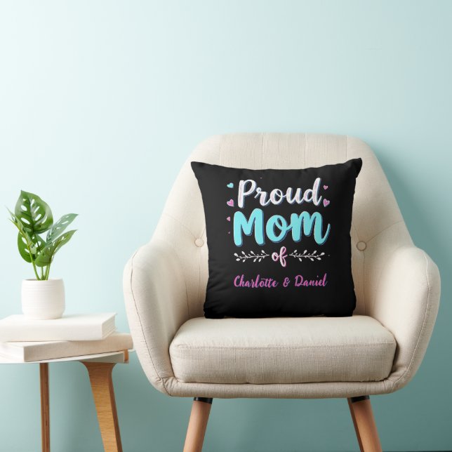 Personalised Mum Gift | Proud Mum of Custom Name Cushion (Chair)