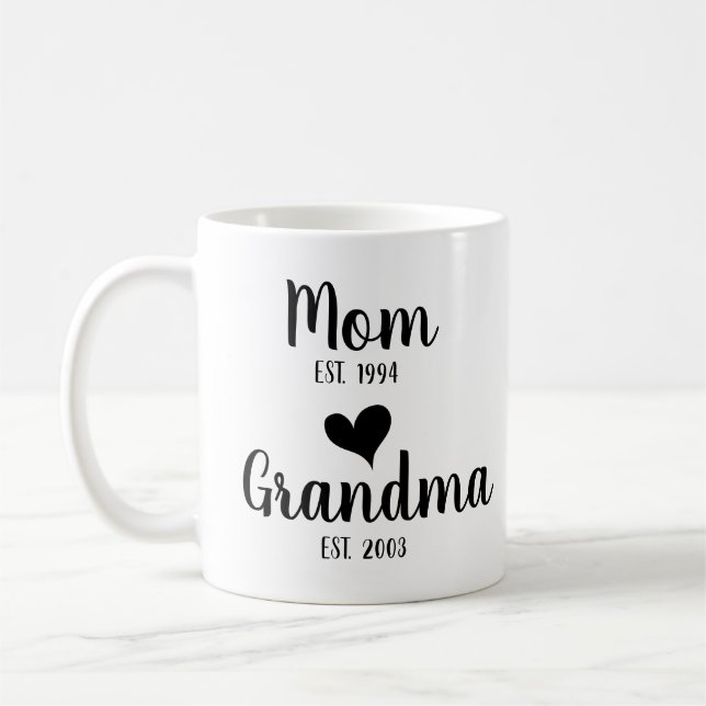 Personalised Mum, Grandma, First Time Grandma Coffee Mug (Left)