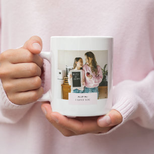 Personalised Mum I Love You Photo Pink Coffee Mug