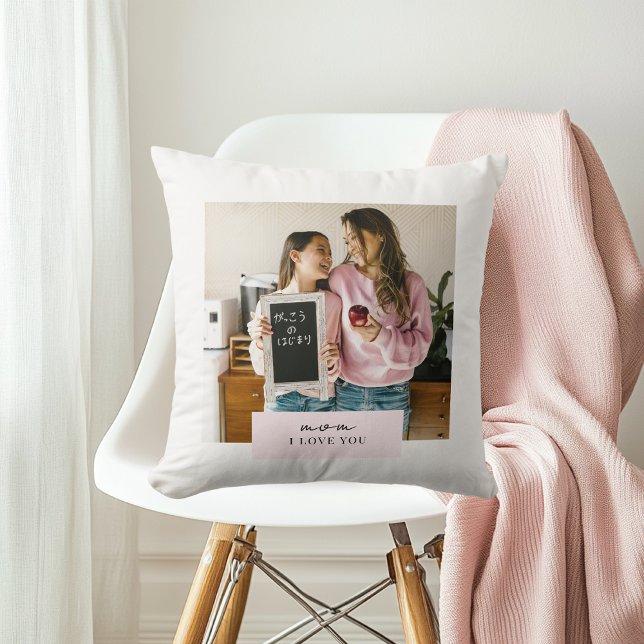 Personalised Mum I Love You Photo Pink Cushion (Creator Uploaded)