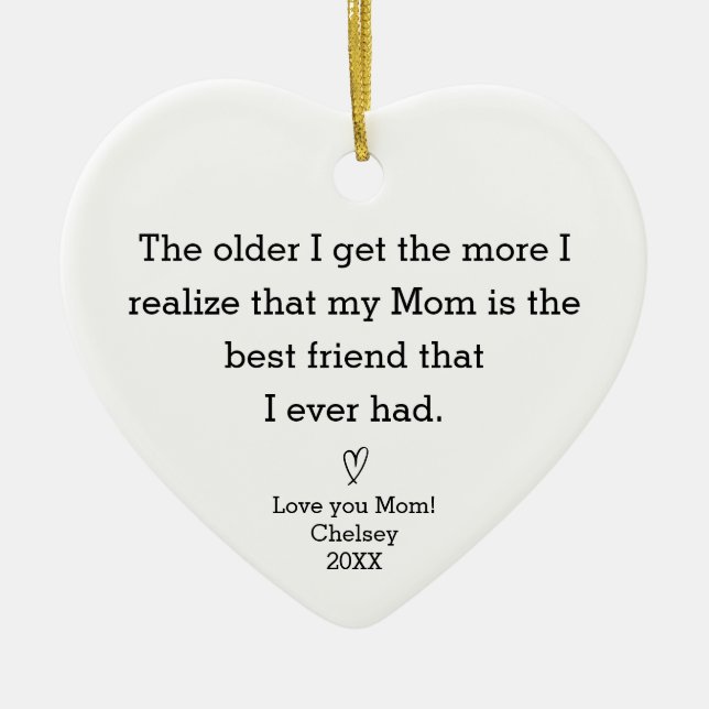 Personalised Mum Keepsake Mum Birthday Mothers Day Ceramic Tree Decoration (Front)