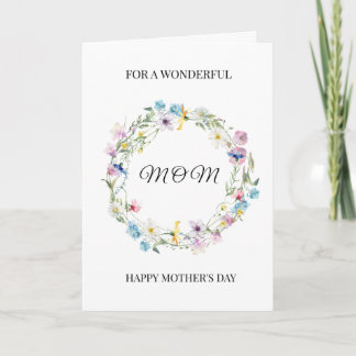 Personalised Mum Mother's Day Floral Wreath  Card