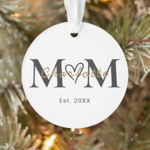 Personalised Mum Name Est Year Christmas Ornament