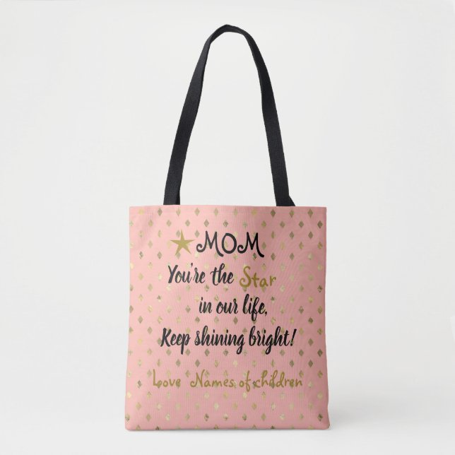 Personalised Mum You're The Star Tote Bag (Front)