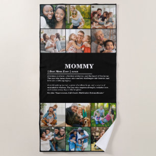 Personalised Mummy Definition 12 Photo Collage Beach Towel