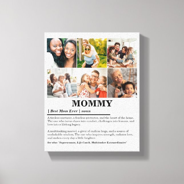 Personalised Mummy Definition 6 Photo Collage Canvas Print (Front)